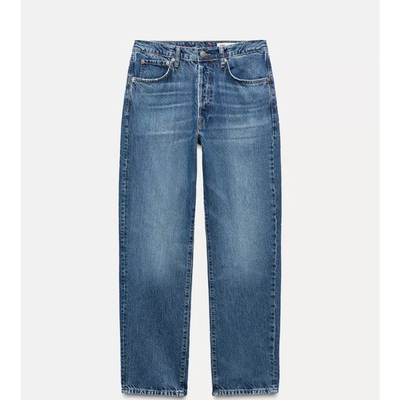 Zara Women’s Relaxed Mid Waist Jeans Mid Blue 29 US 8 - Picture 1 of 4